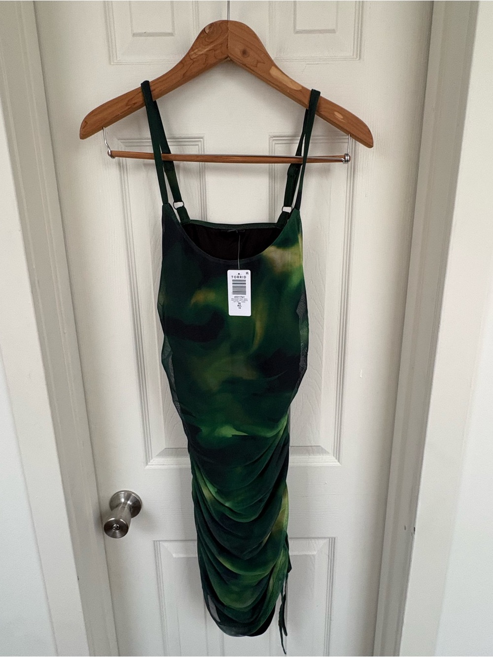 Women’s Green Ruched Slip Dress by torrid